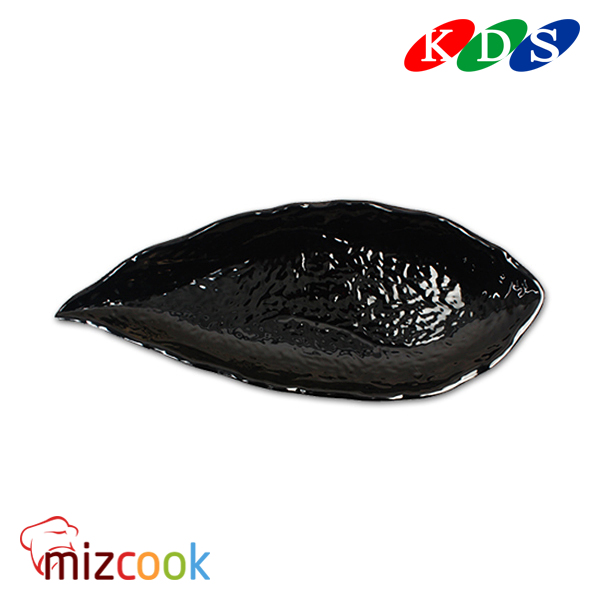 돌산멜라민 / 흑스톤 돌무늬 나뭇잎 접시 소 DS-6881