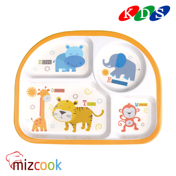 돌산멜라민 / 어린이용 코끼리 반원형 식판 DS-3005